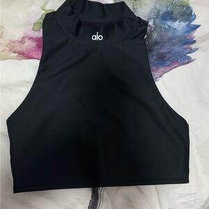 Alo Black Sleeveless Crop Top